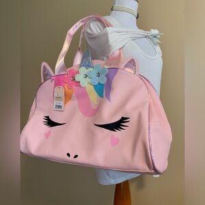 MISS GWEN’S  kids Pink Unicorn Flower Crown Large Duffel bag NWT